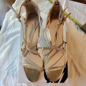 Nine West gold and silver gorgeous sandals.